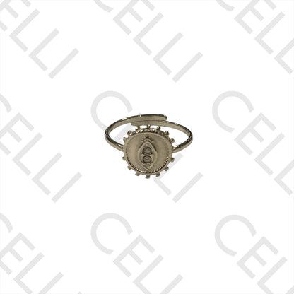 Steel Ring - sun with brilliants