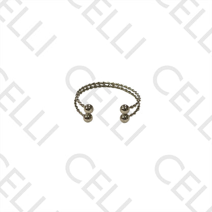 Steel Ring - twisted with ball