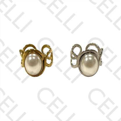Steel Ring - Pearl