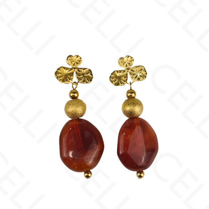 Pendiente de acero - flor, colgante de cuenta de resina