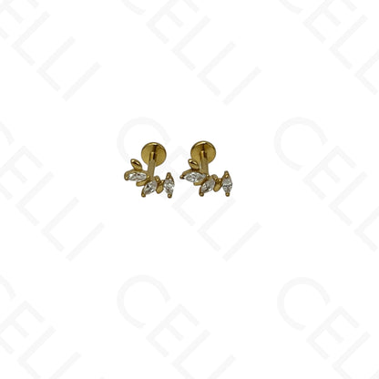 Steel Piercing - half circle with rhinestones