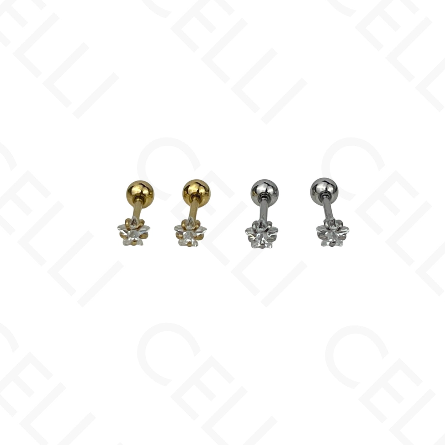 Piercing de Aço - brilhante em formato de estrela