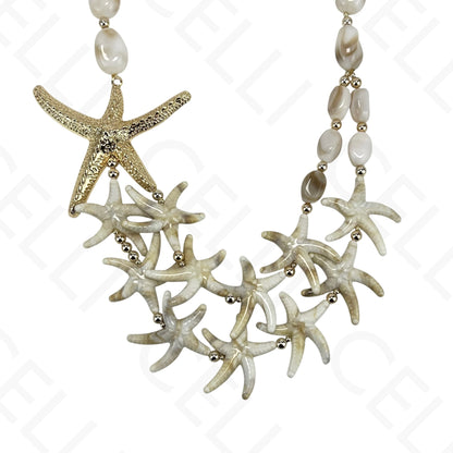 Colar de moda - estrelas do mar em resina