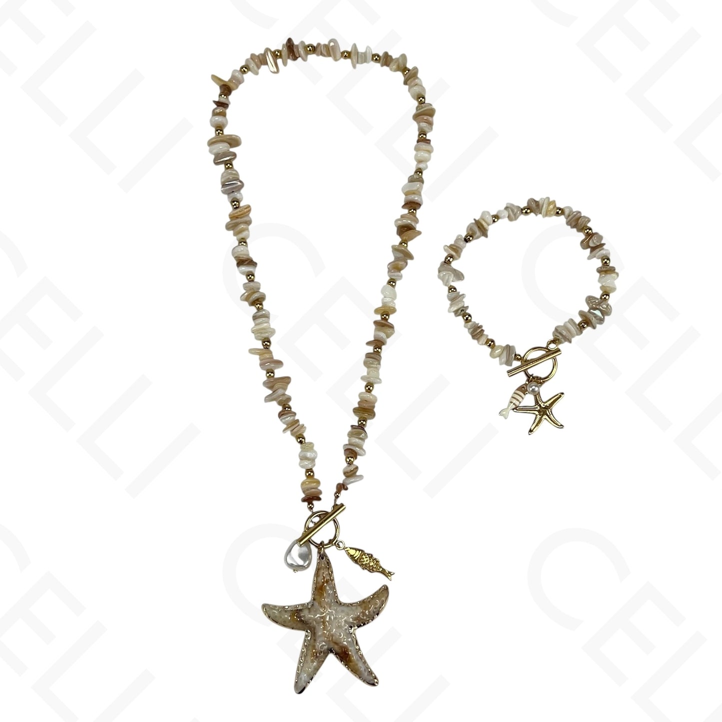 Steel necklace - 7 saint medals