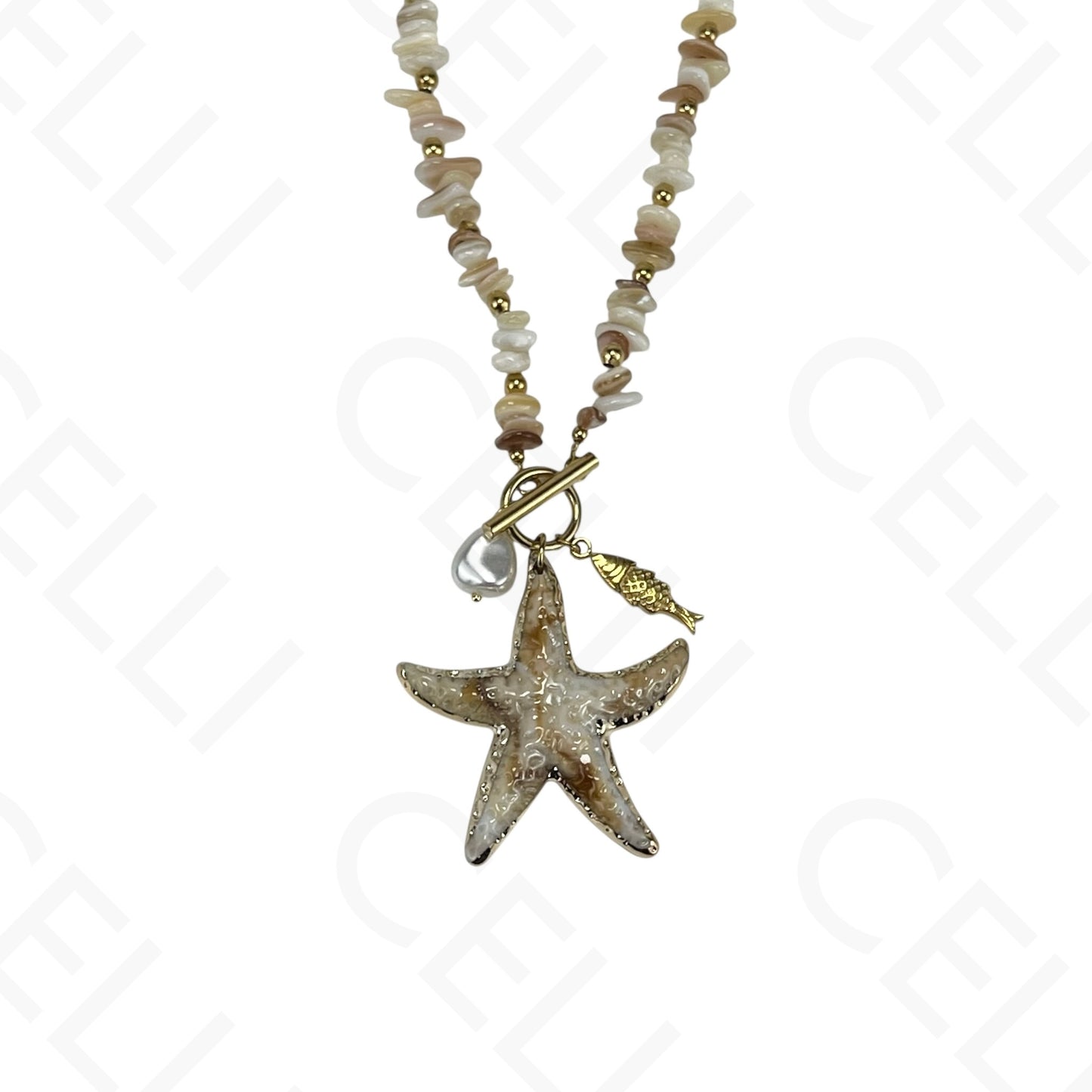 Steel necklace - 7 saint medals