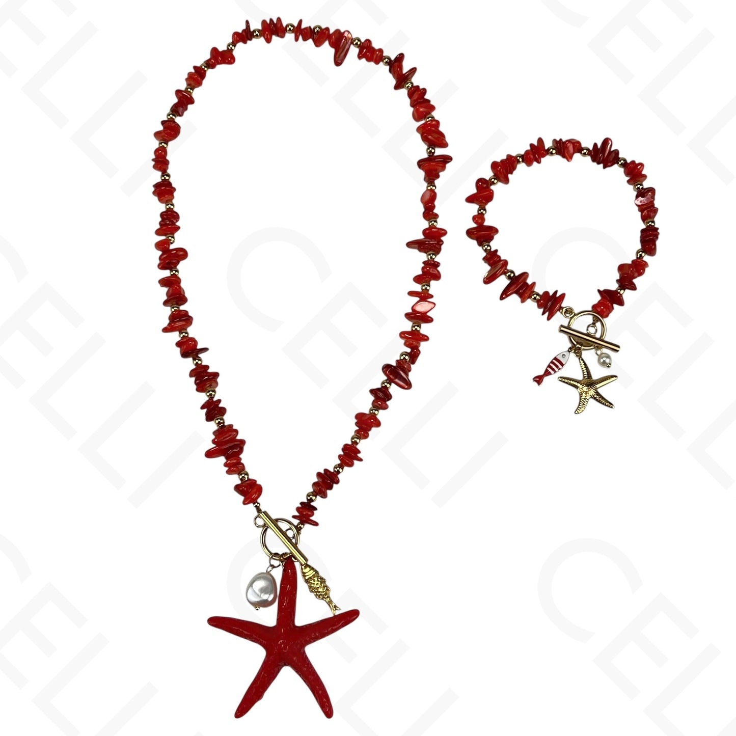 Steel necklace - 7 saint medals
