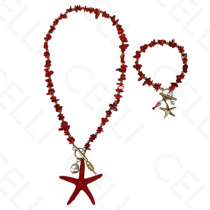 Steel necklace - 7 saint medals