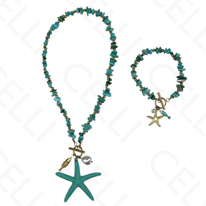 Steel necklace - 7 saint medals