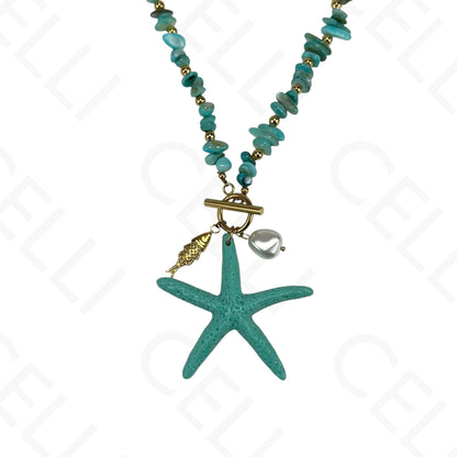 Steel necklace - 7 saint medals