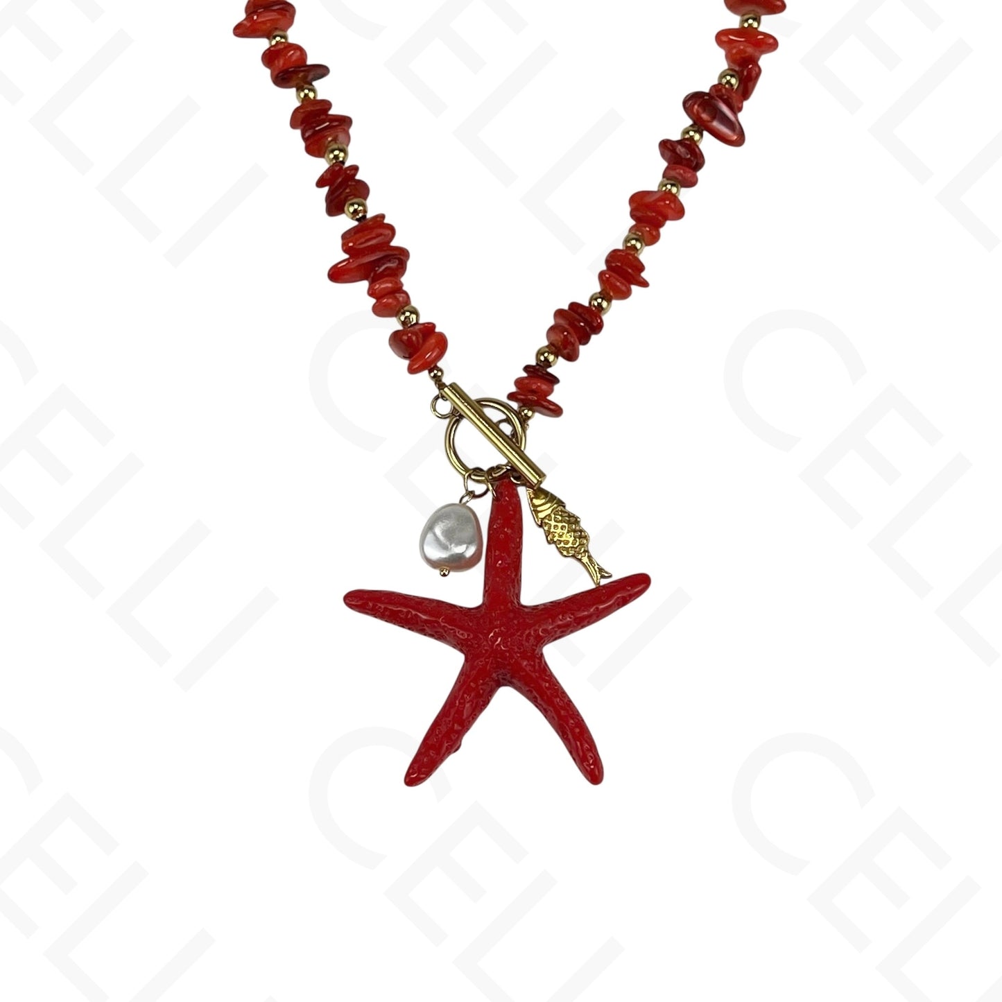 Steel necklace - 7 saint medals