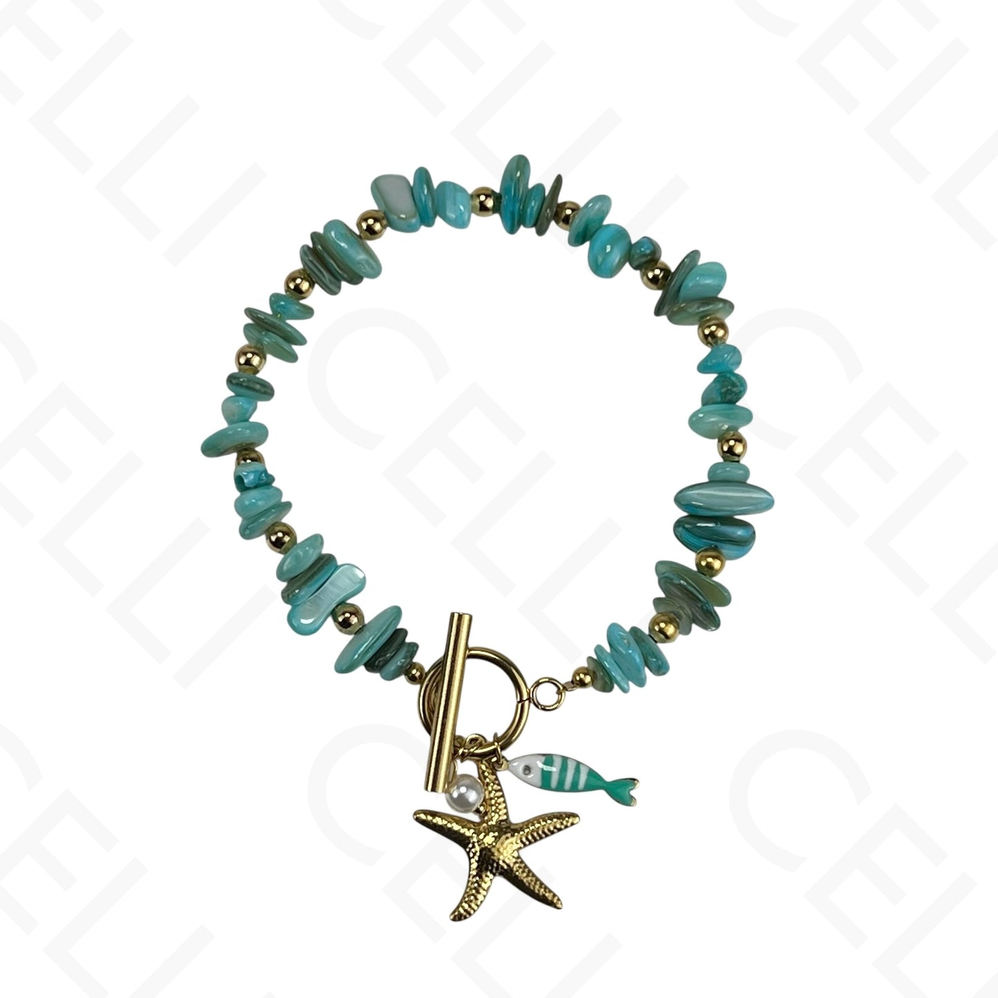 Steel necklace - 7 saint medals