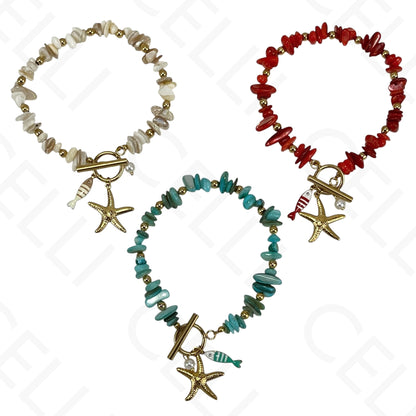Steel necklace - 7 saint medals