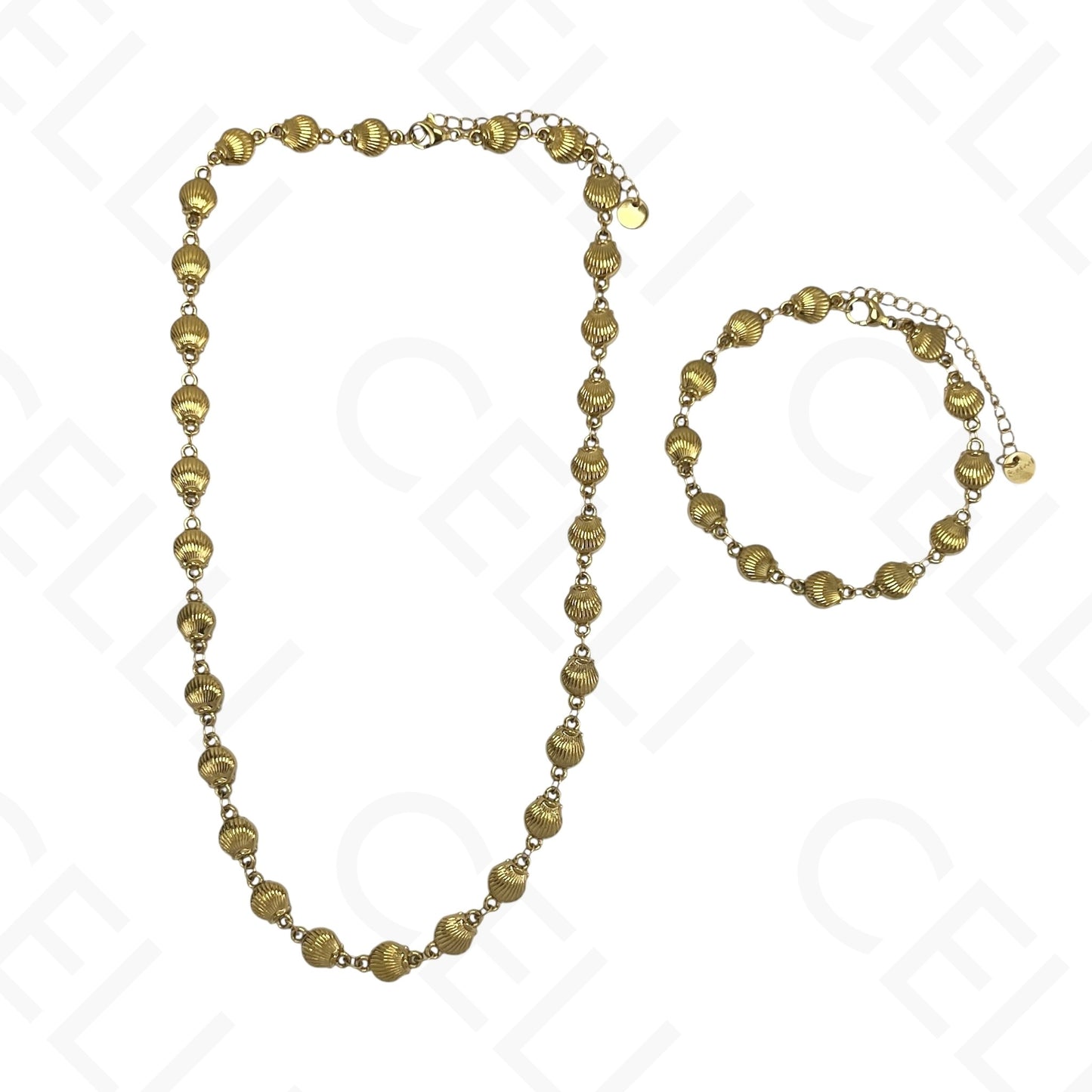 Steel necklace - 7 saint medals