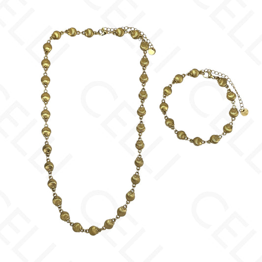 Colar/Pulseira de aço - Conchas
