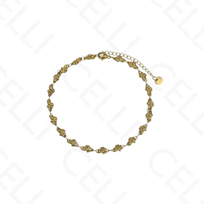 Collar/Pulsera/Tobillera de acero - Caracoles