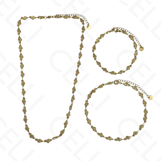Colar/Pulseira/Tornozeleira de aço - Búzios