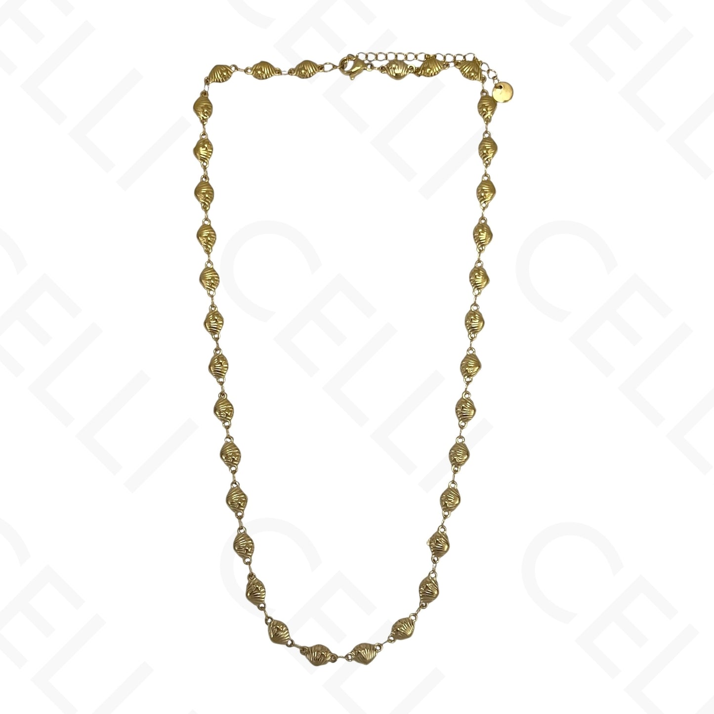 Collar/Pulsera/Tobillera de acero - Concha y estrella de mar