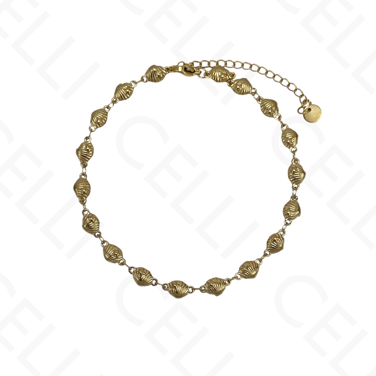 Collar/Pulsera/Tobillera de acero - Concha y estrella de mar
