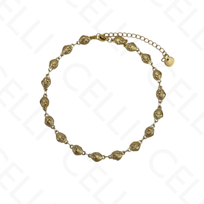 Collar/Pulsera/Tobillera de acero - Concha y estrella de mar