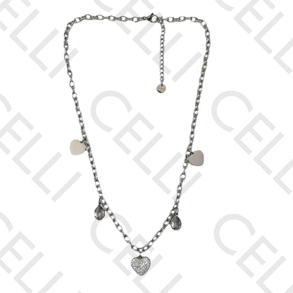 钢链 - 镶钻心形