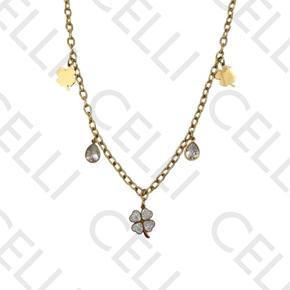 钢制尾巴 - 带有闪亮的三叶草