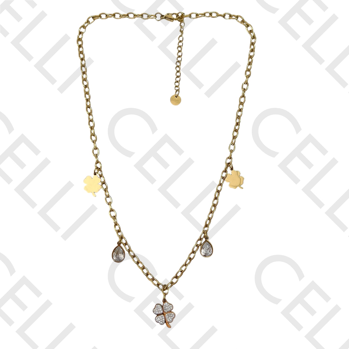 钢制尾巴 - 带有闪亮的三叶草