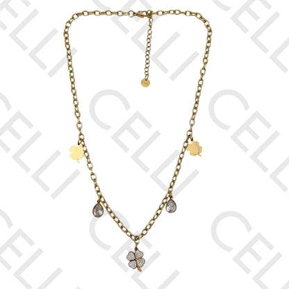 钢制尾巴 - 带有闪亮的三叶草