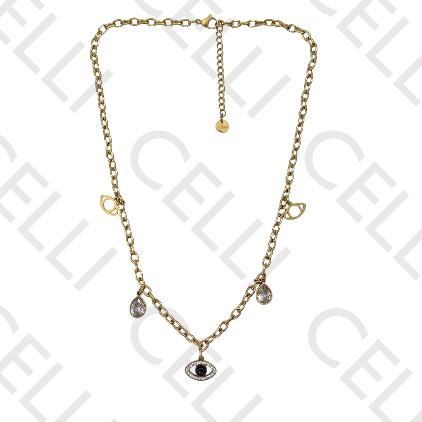 钢链 - 带钻石的眼睛