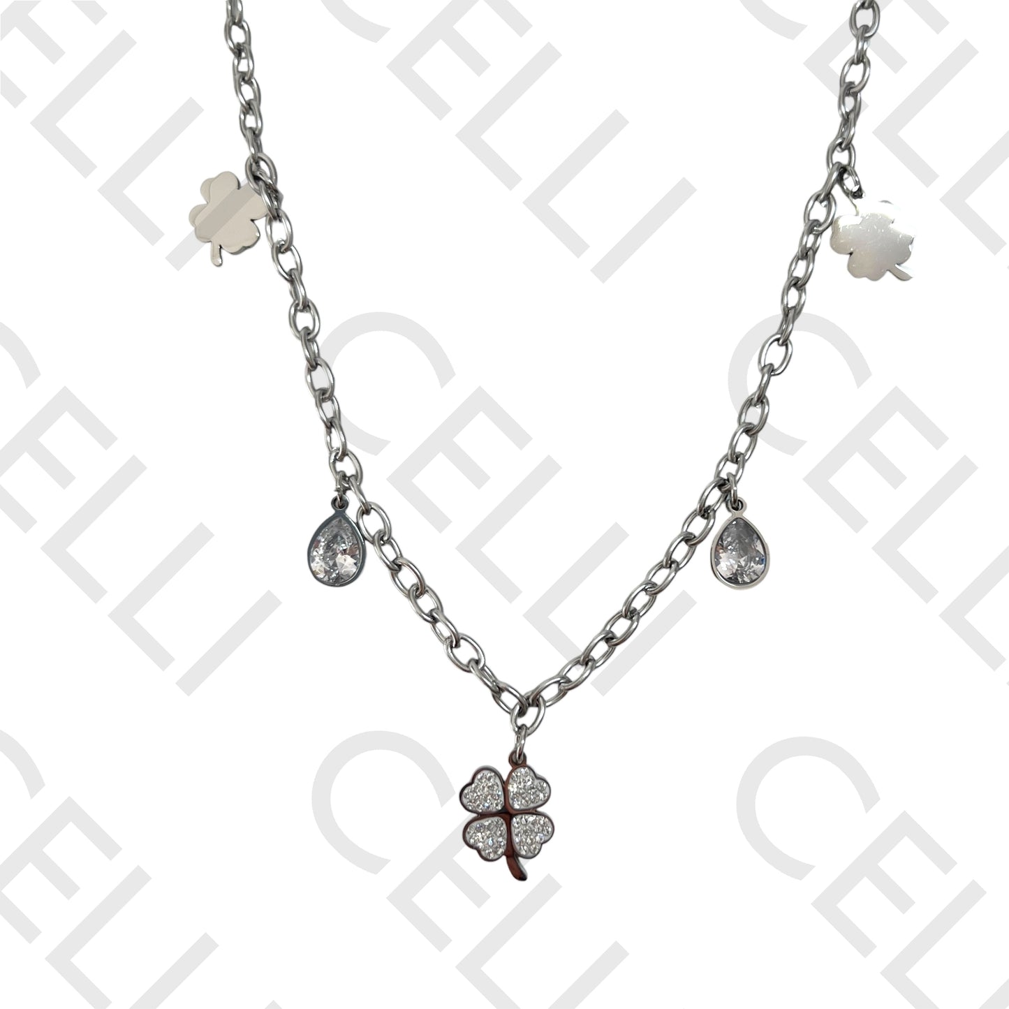 钢制尾巴 - 带有闪亮的三叶草