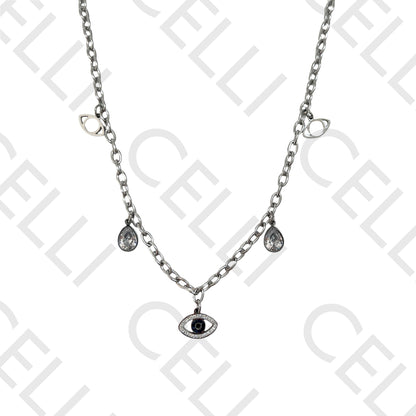 钢链 - 带钻石的眼睛