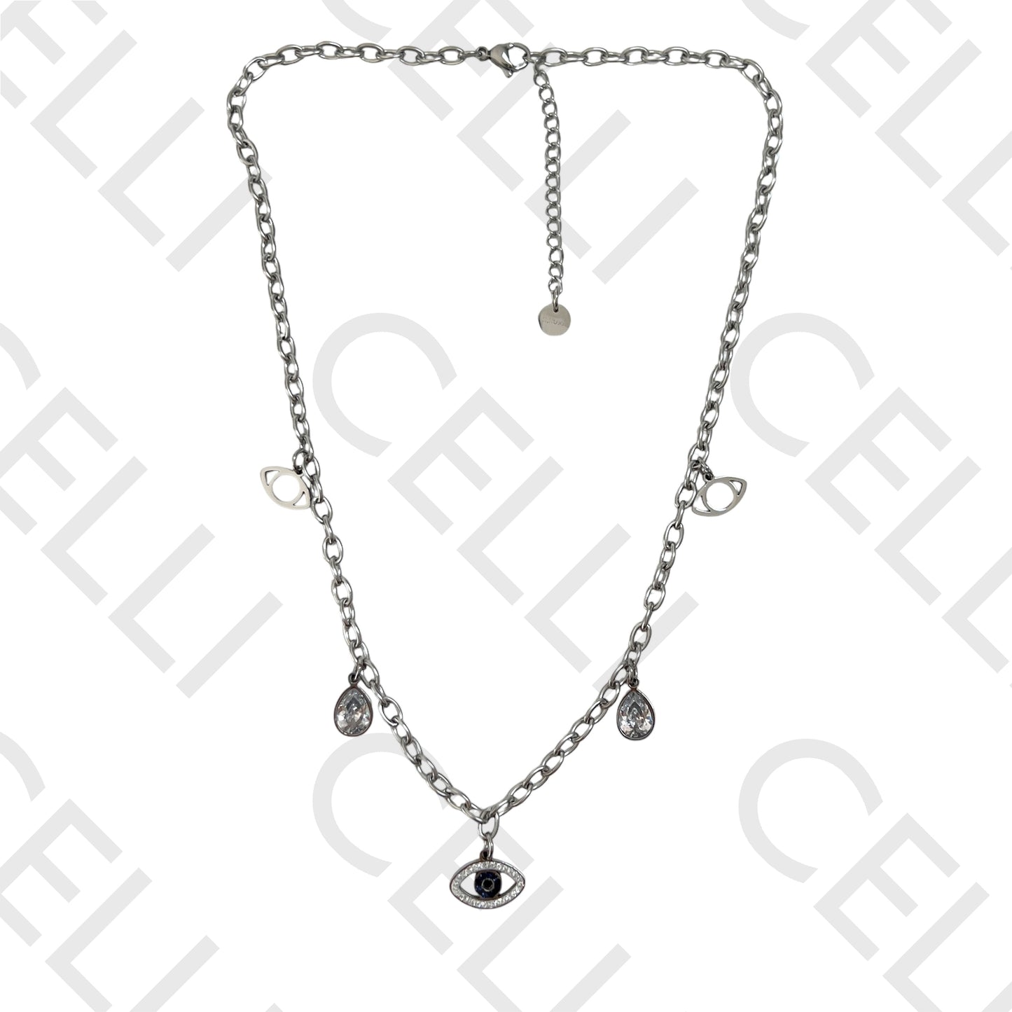 钢链 - 带钻石的眼睛