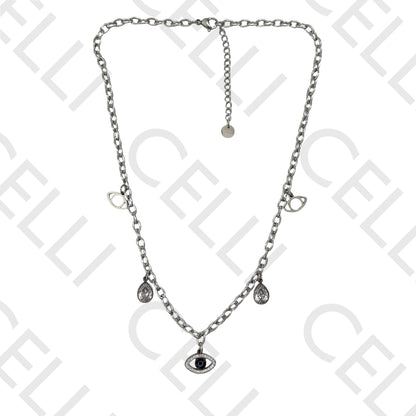 钢链 - 带钻石的眼睛