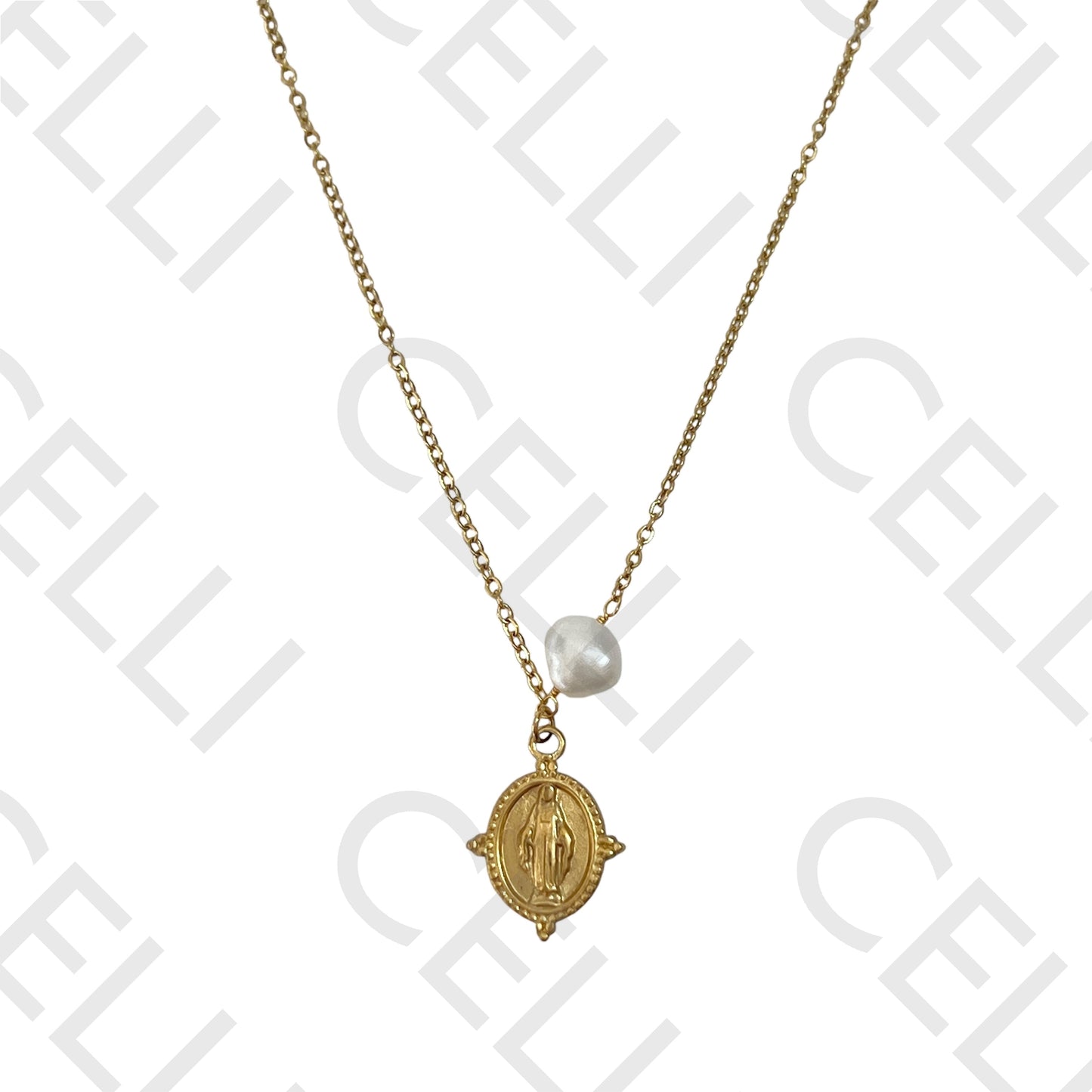 钢链 - 带珍珠的圣母像