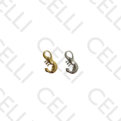 不锈钢徽章 - 虾形 （2个）