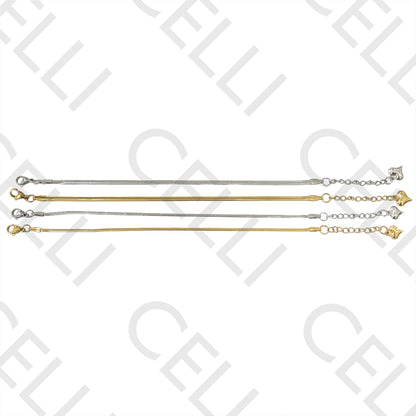 Pulseira de Aço Simples - snake espalmado oval