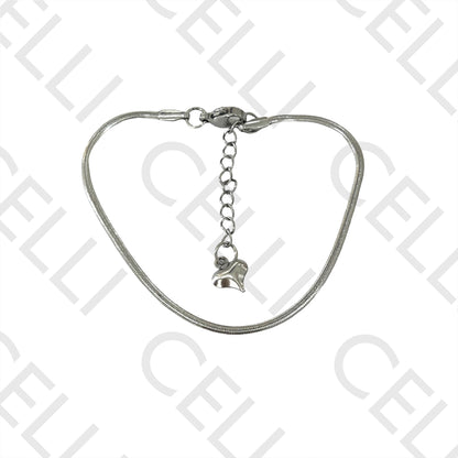 Pulseira de Aço Simples - snake espalmado oval