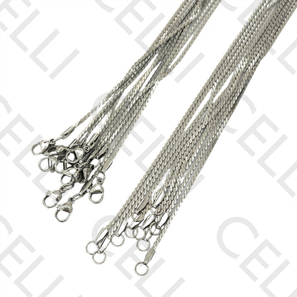 Simple Steel Necklace - Detailed Twisted Mesh