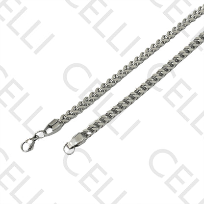 Colar / Pulseira de Aço Simples - corrente quadrada