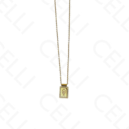 Colar de aço - escapulário peixe