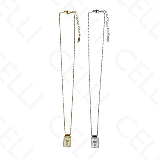 钢制项链 - 鱼形圣牌