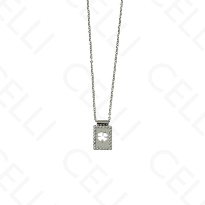 Colar de aço - escapulário trevo