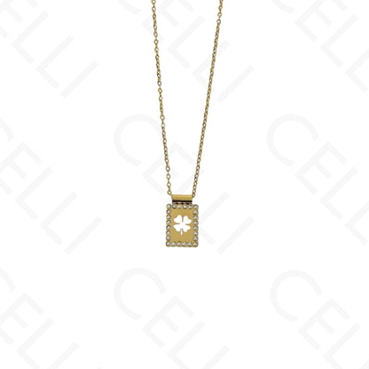 Colar de aço - escapulário trevo