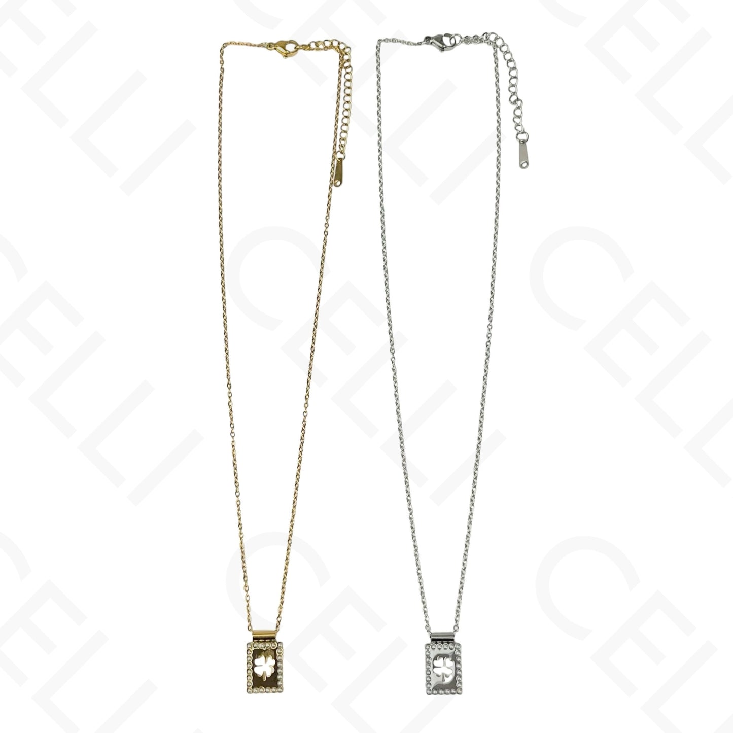 Colar de aço - escapulário trevo