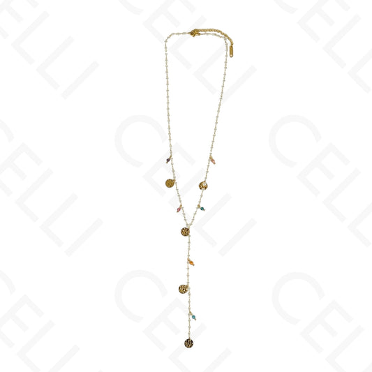 钢制项链 - Y形珍珠