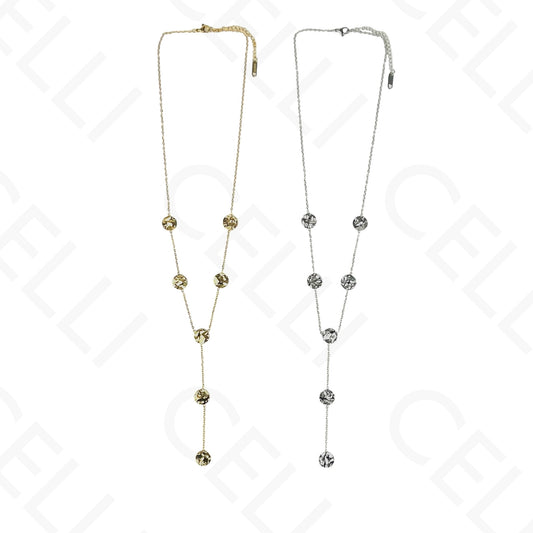 钢制项链 - Y形锤纹圆盘