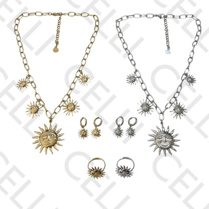 Steel Necklace/Ring/Earring - Sun