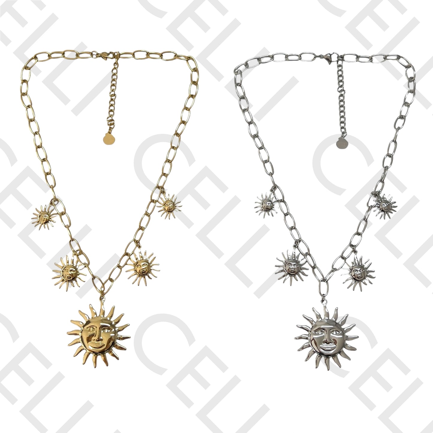 Steel Necklace/Ring/Earring - Sun