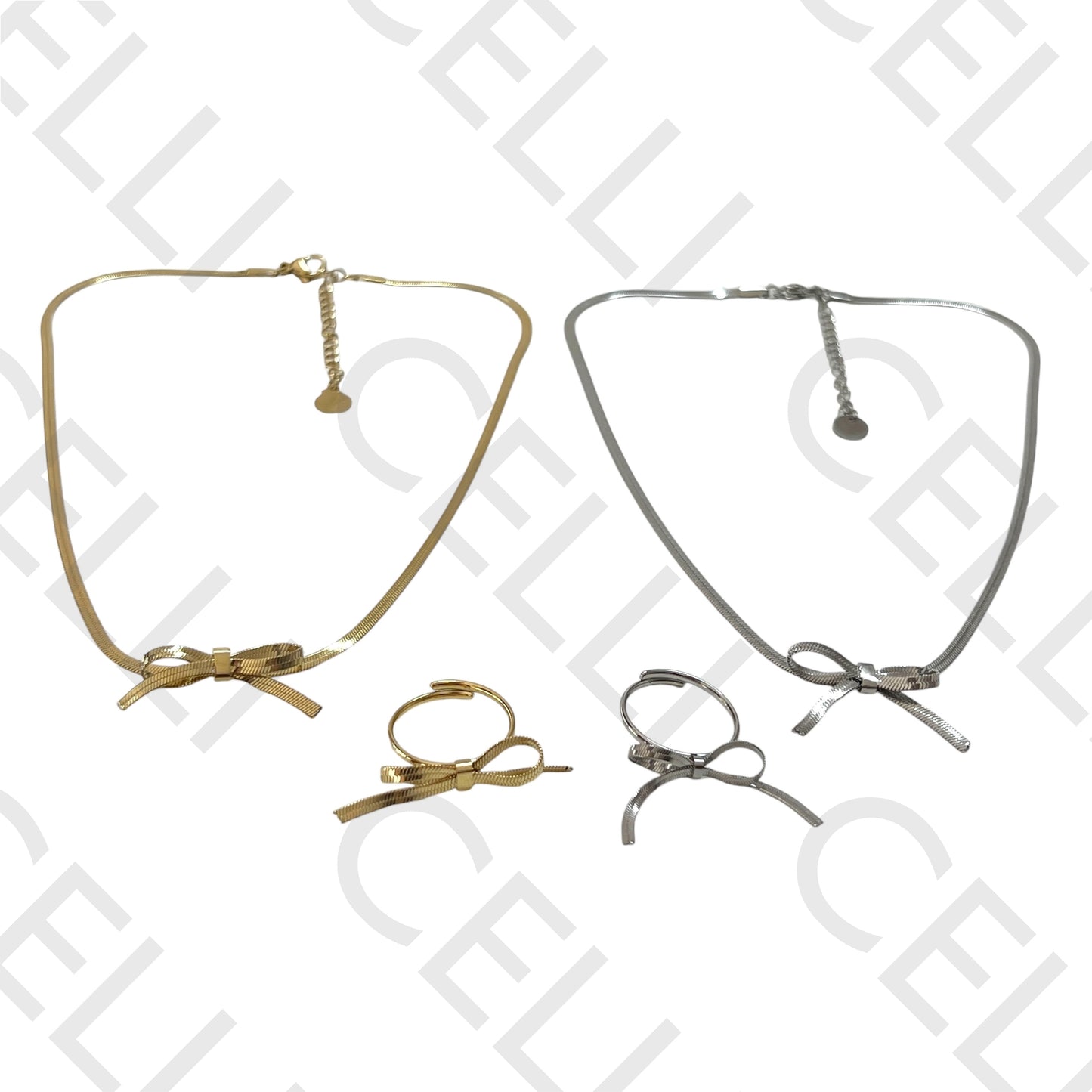 Steel Necklace/Ring - Flattened Snake Mesh Loop