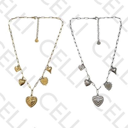 Steel Necklace - Hearts