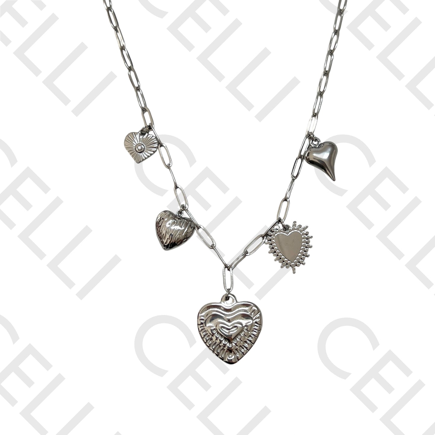 Steel Necklace - Hearts